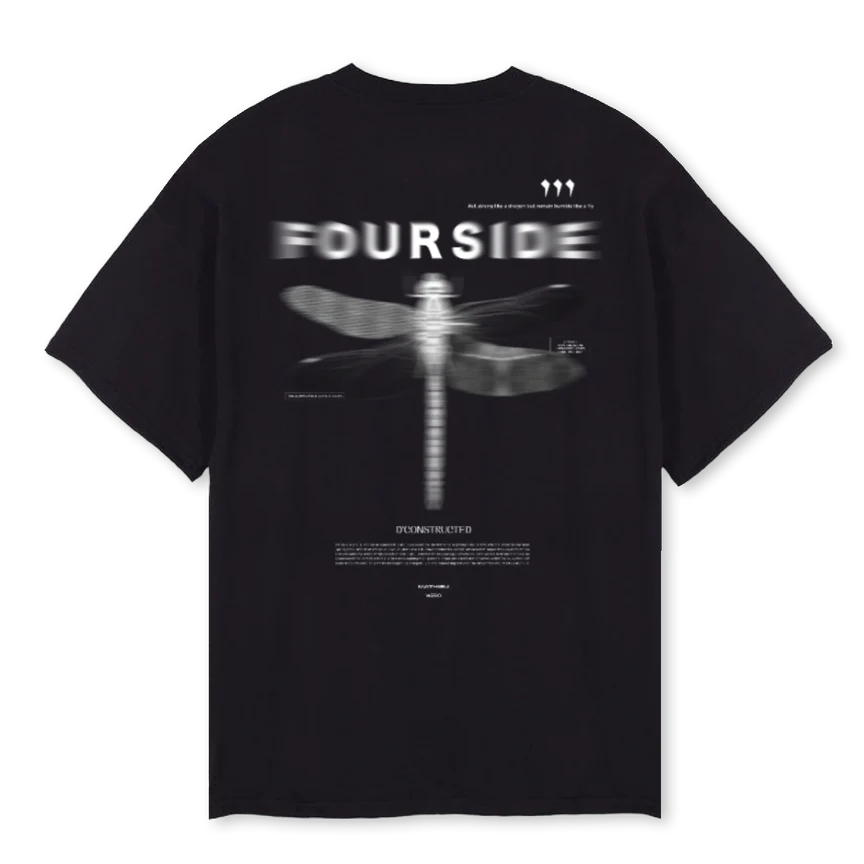FOURSIDE Black Oversized Tee. - Image 2
