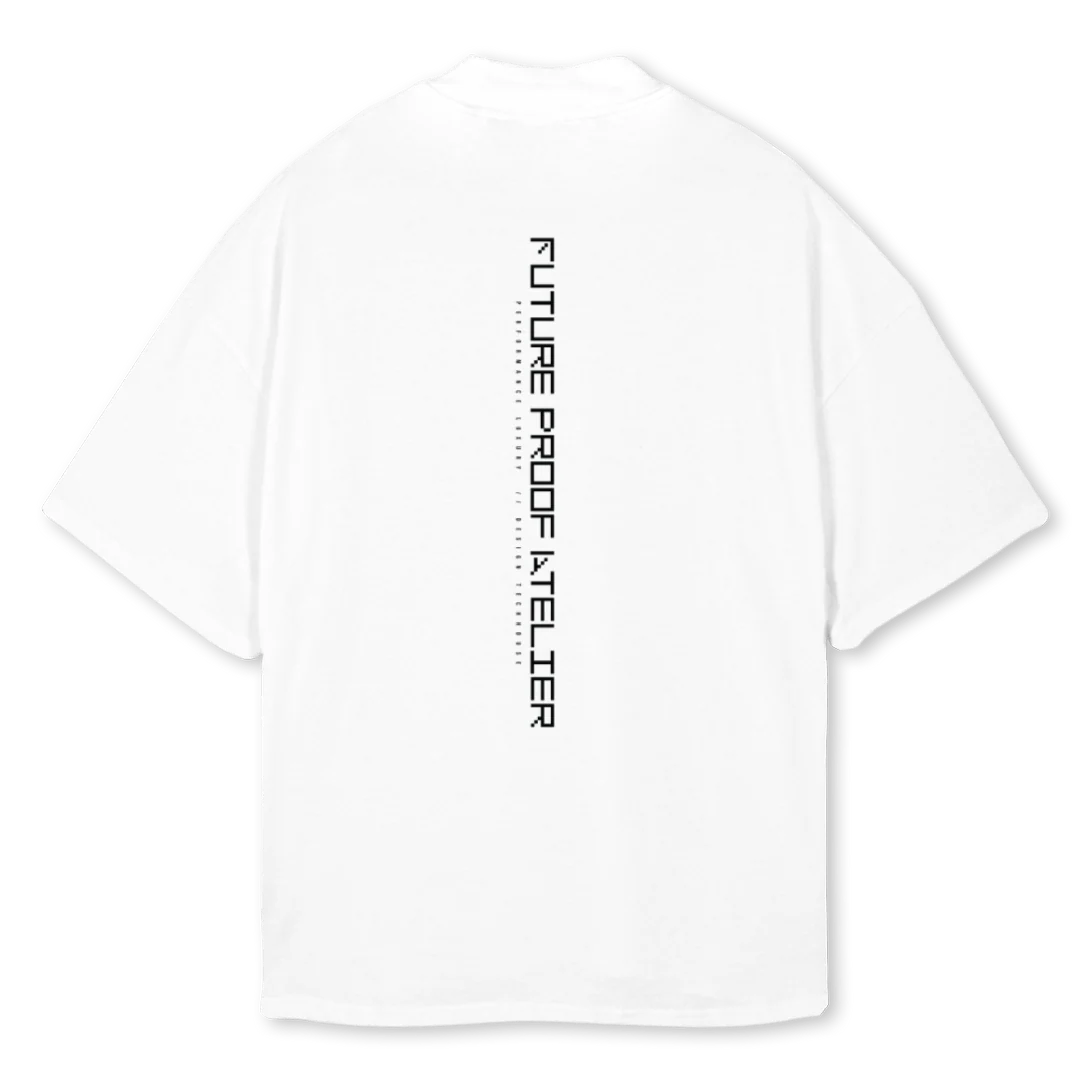 FPA GENDERLESS White Oversized Mock Neck Tee. - Image 2