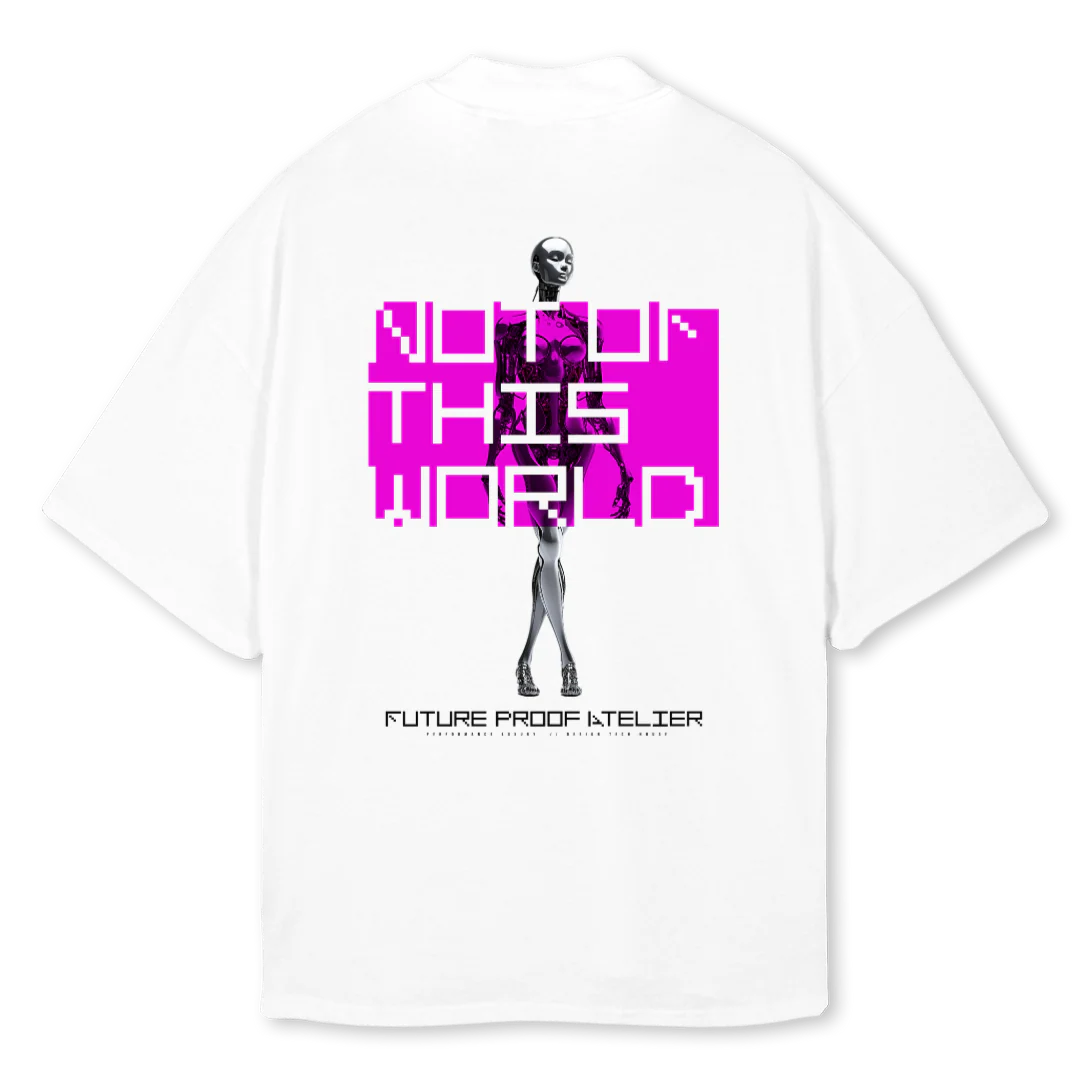 FPA NOTW White Oversized Mock Neck Tee. - Image 2