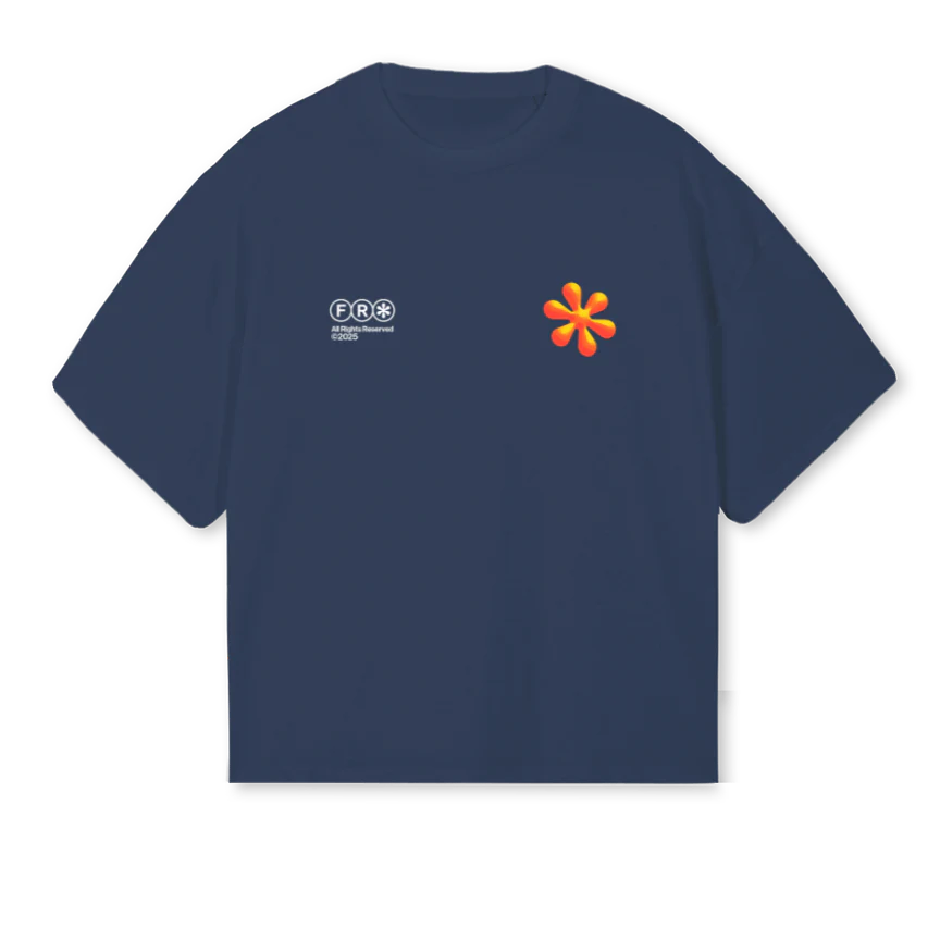 FR GRADIENT NVY Navy Blue Oversized Boxy Tee.