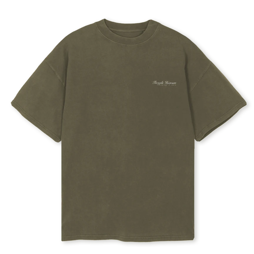 FRAGILE WE_VO Vintage Olive Oversized Tee.