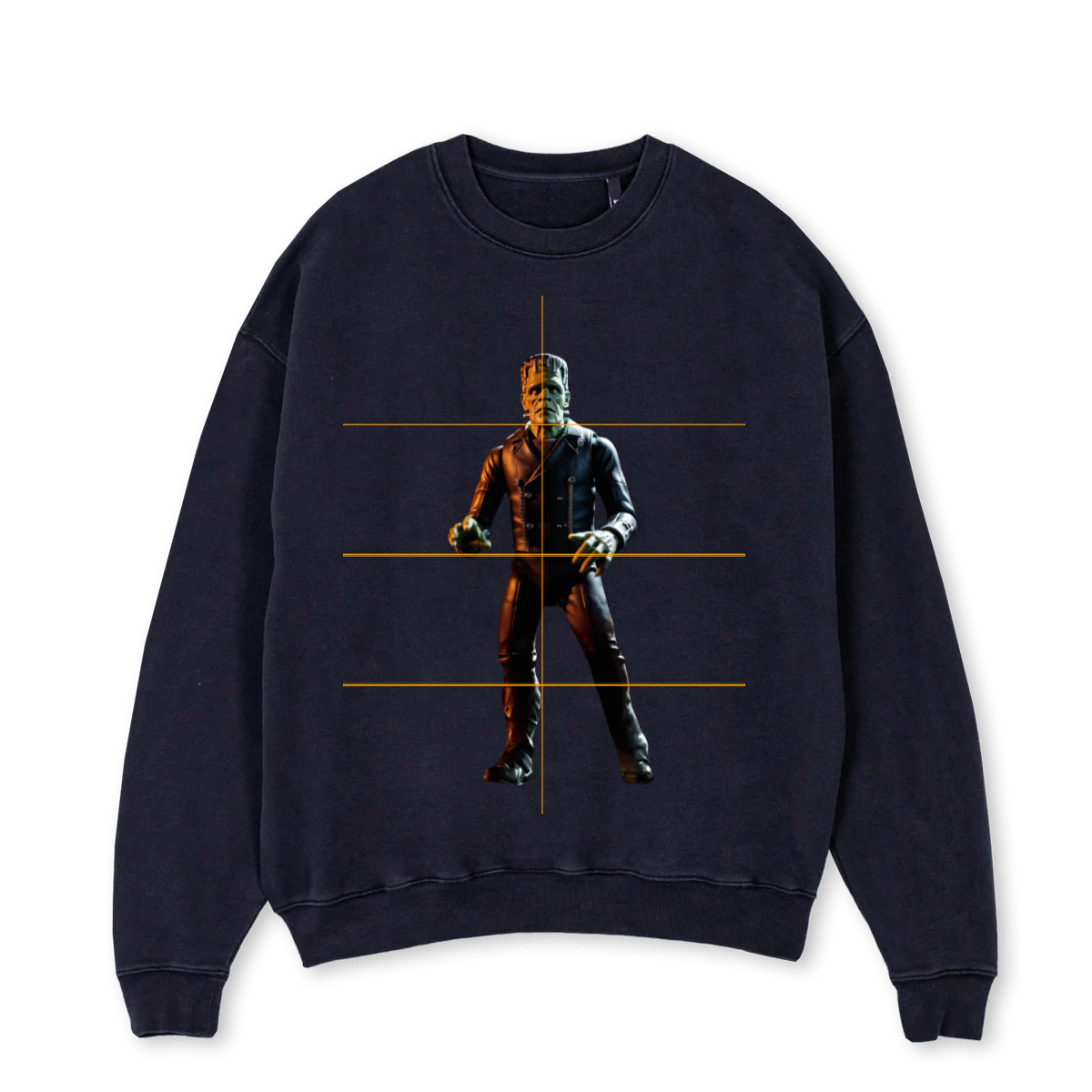 FRANKENSTEIN Vintage Black Oversized Crewneck Sweater.