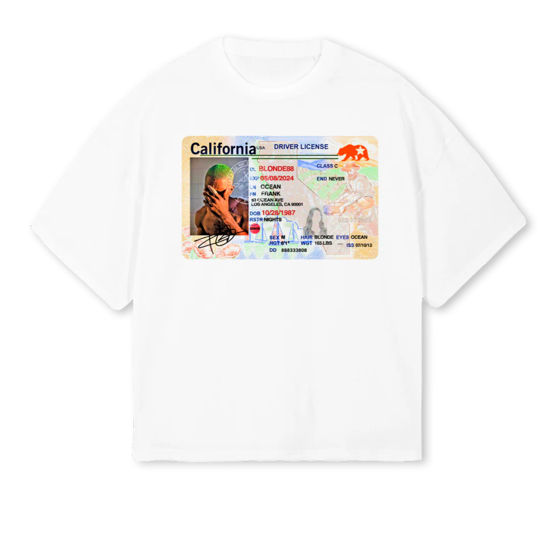 FRANKOCEANID White Oversized Boxy Tee.