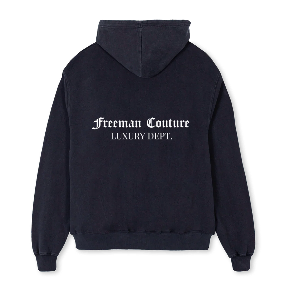 FREEMANS Vintage Black Oversized Hoodie. - Image 2