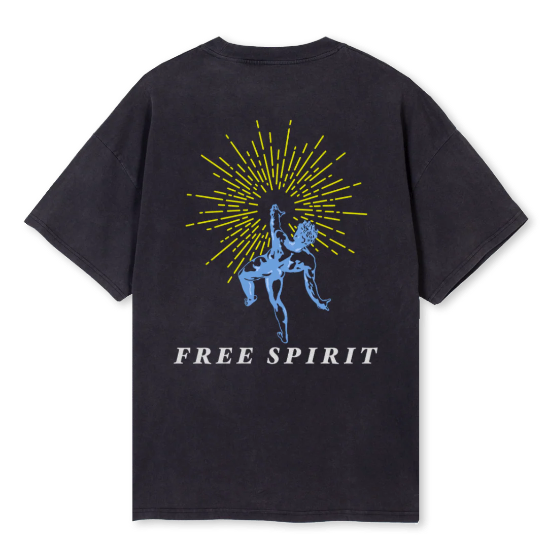FREESPIRITTEE Vintage Black Oversized Tee. - Image 2