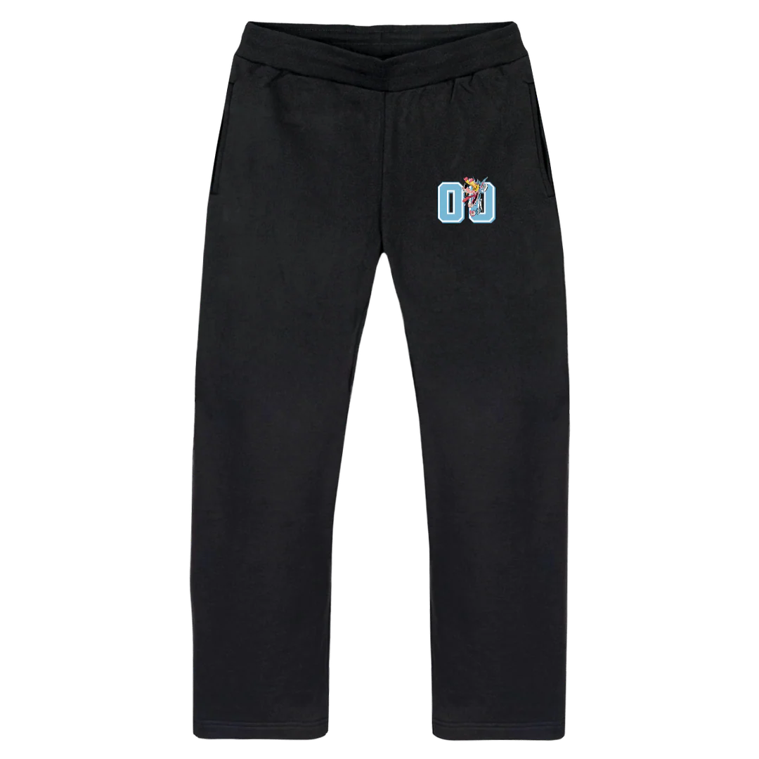 FRGL CARTOON PNT Vintage Black Straight-Leg Relaxed Sweatpants.