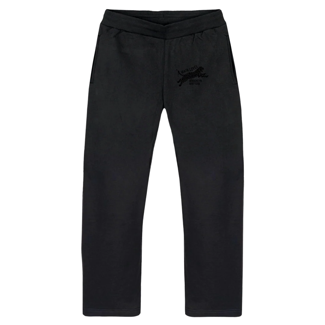 BKTIGERP_VB Vintage Black Straight-Leg Relaxed Sweatpants.