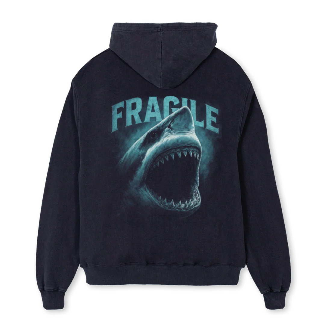 FRGL SHRK Vintage Black Oversized Hoodie. - Image 2