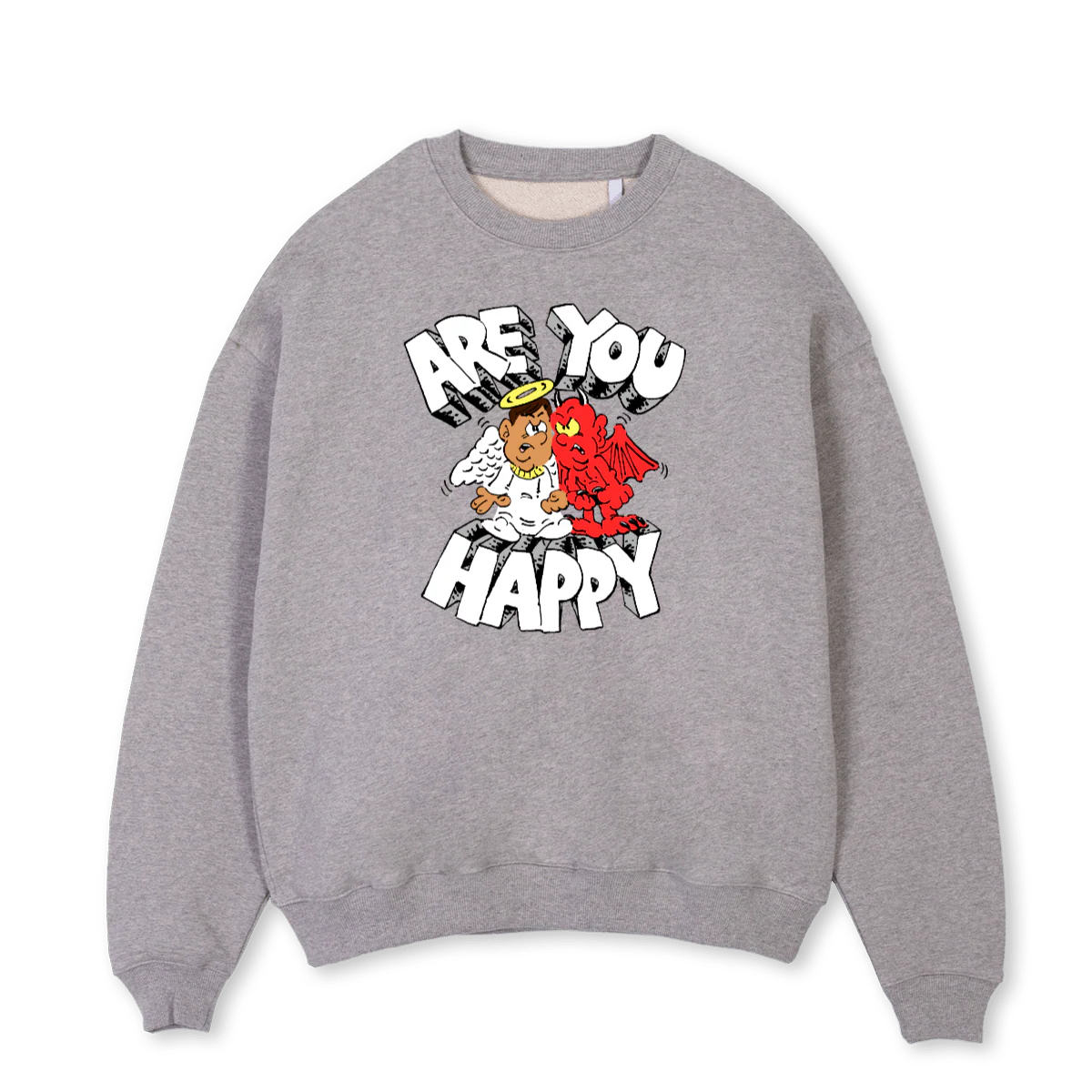 FRKO AD L Grey Marl Oversized Crewneck Sweater.