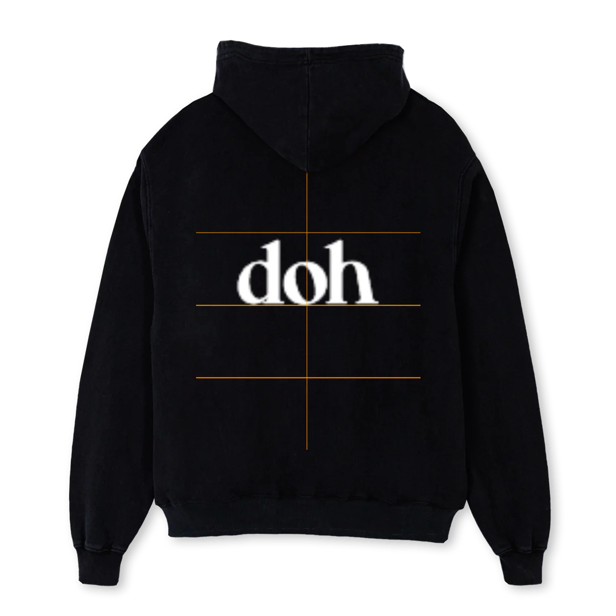 FRONT BITE BACK DOH Black Oversized Zipped Hoodie. - Image 2