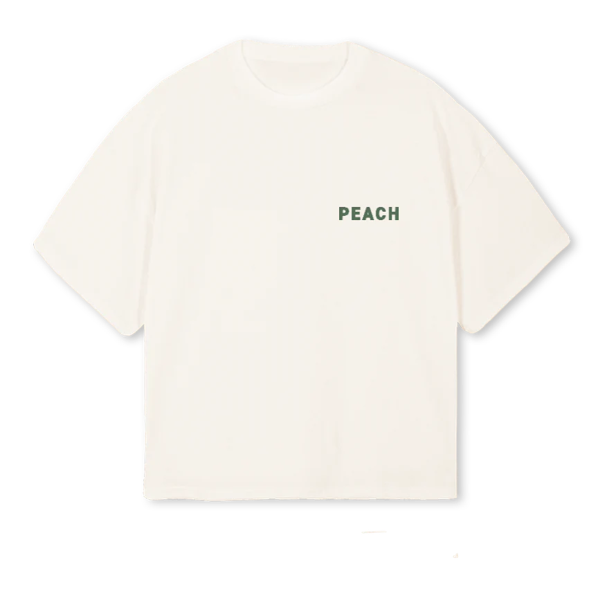 FRONTBACKGREENBLUE Vintage White Oversized Boxy Tee.