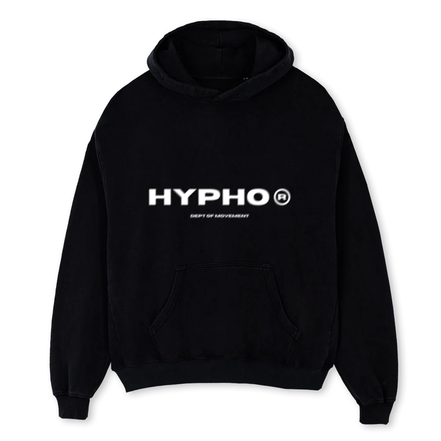 FRONTMOTIONHOODIE Black Oversized Hoodie.