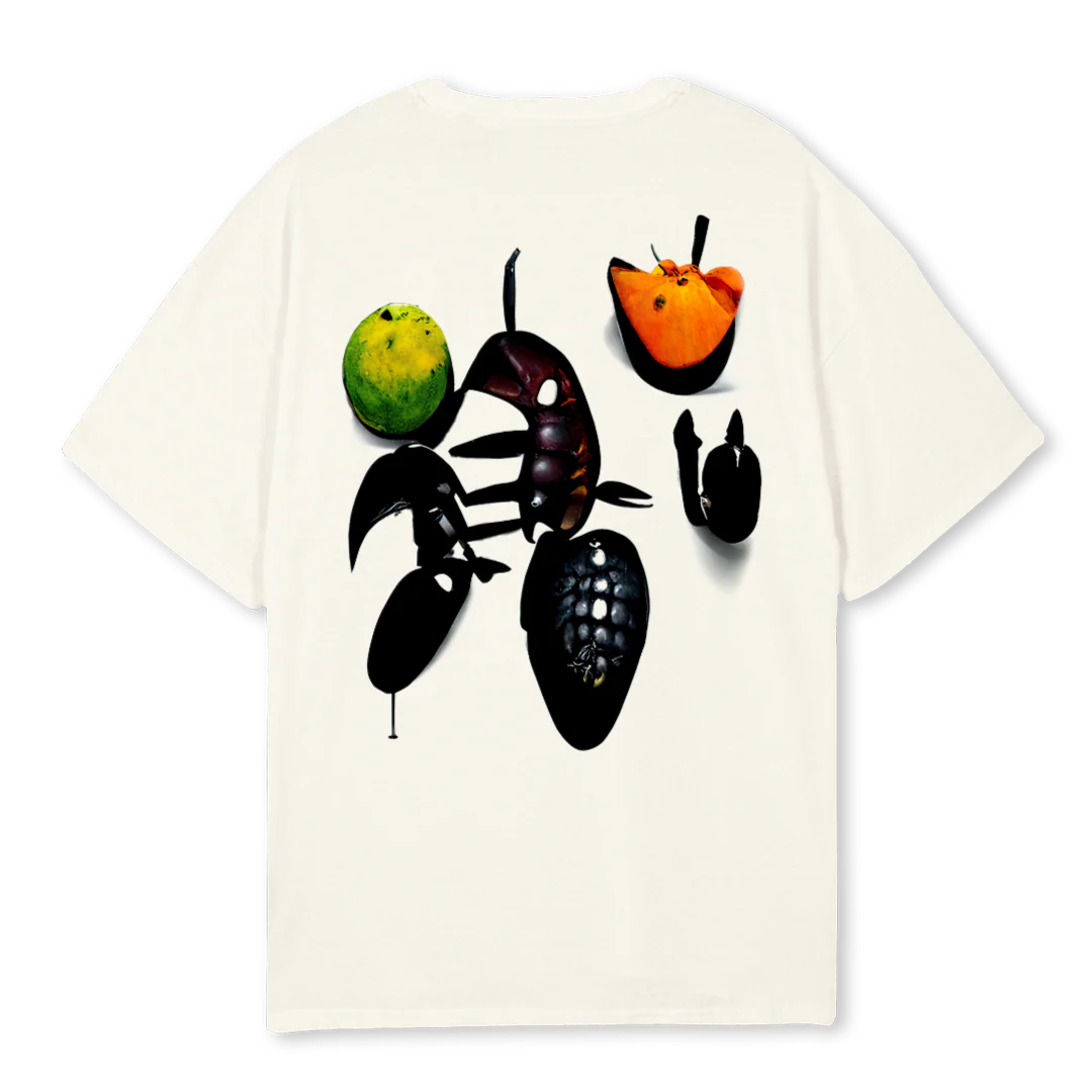 FRUITS AND BUGS Cream Oversized Tee. - Image 2