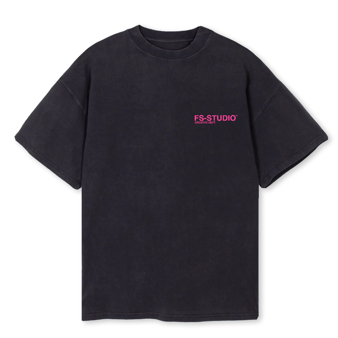 FSSTEEVTNGEBLACKPINK Vintage Black Oversized Tee.