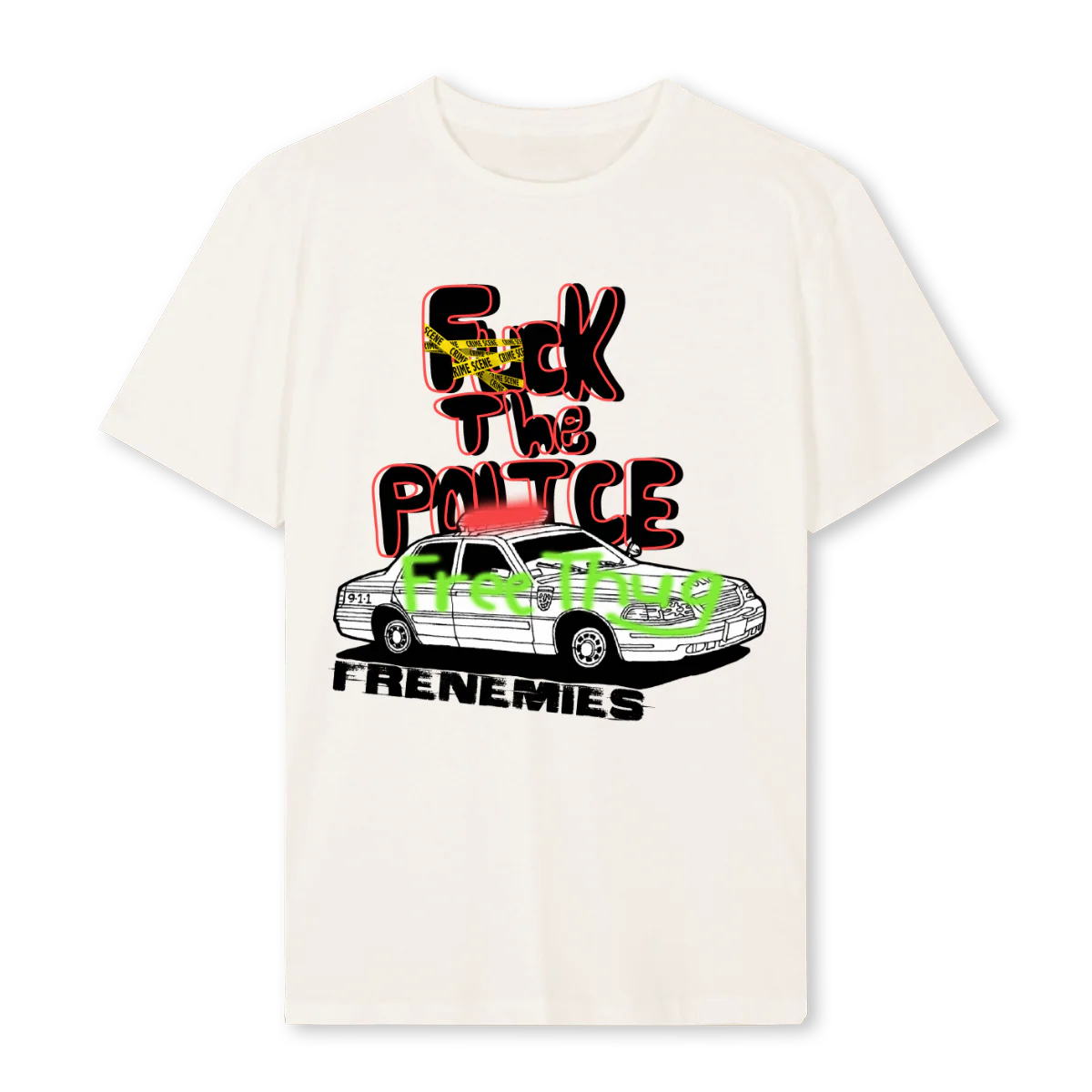 FTHEPOPO Vintage White Regular Tee.