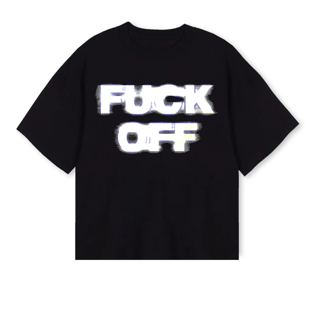 FUCKOFF Black Oversized Boxy Tee.