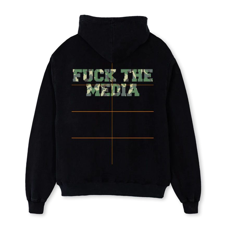 FUCKTHEMEDIAPNJ Black Oversized Hoodie. - Image 2