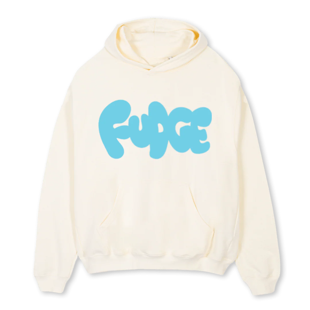 FUDGE FF Cream Oversized Hoodie.