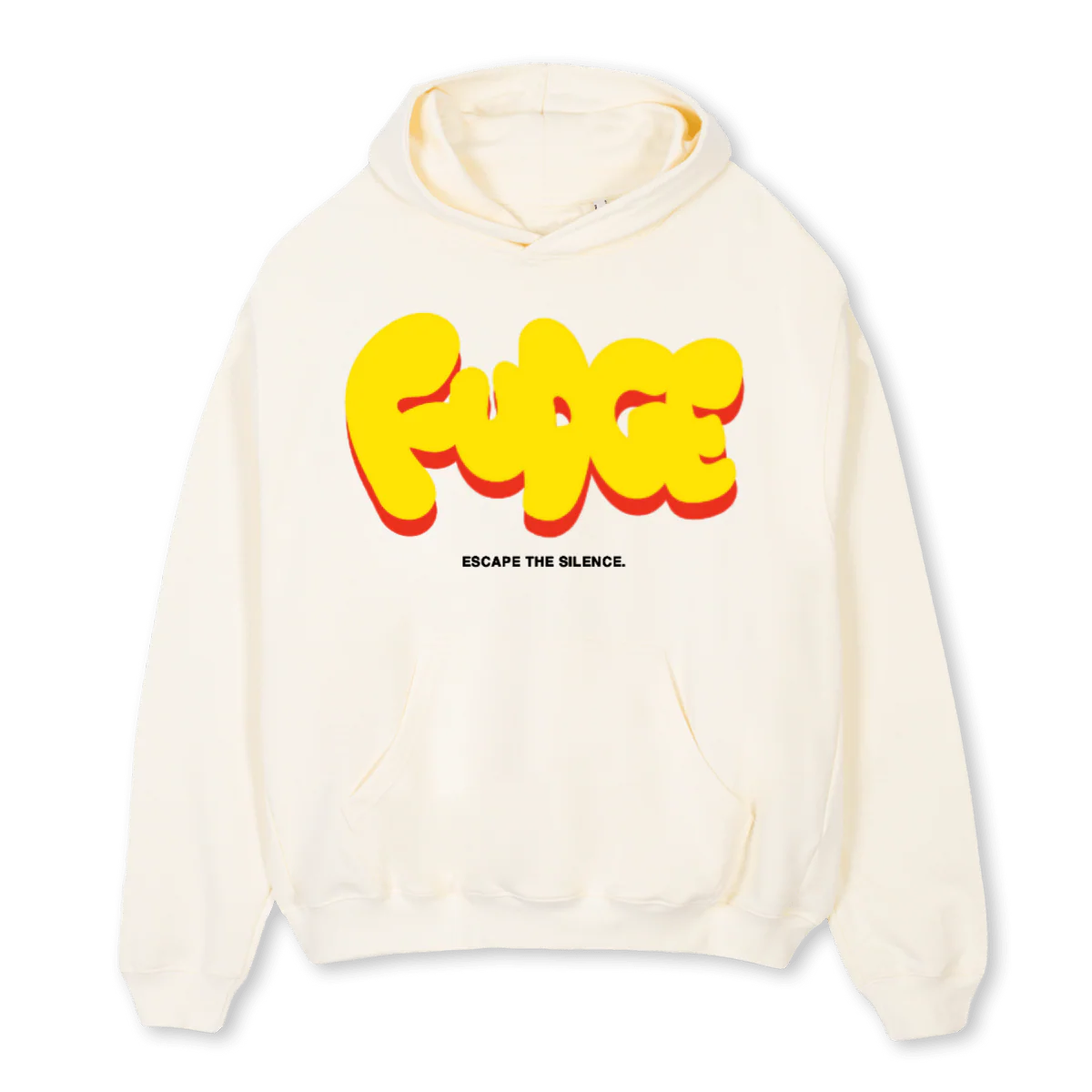 FUDGEONE Cream Oversized Hoodie.