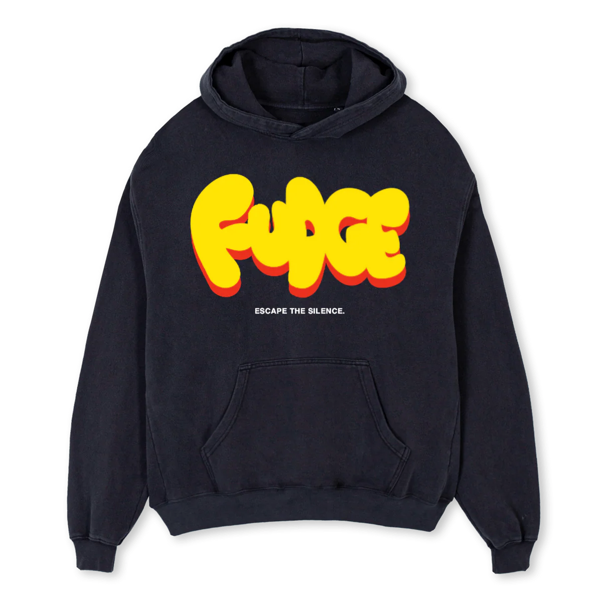 FUDGETWO Vintage Black Oversized Hoodie.