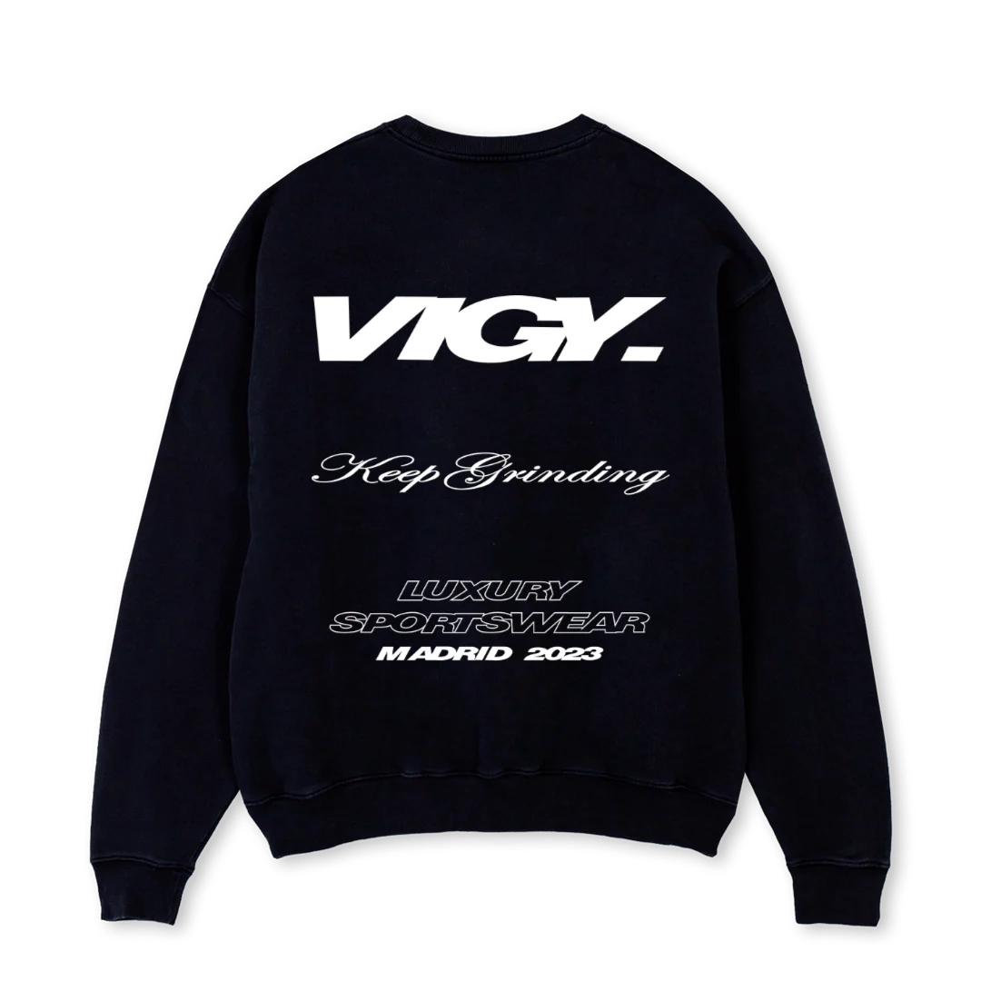 FULL BACK Black Oversized Crewneck Sweater. - Image 2