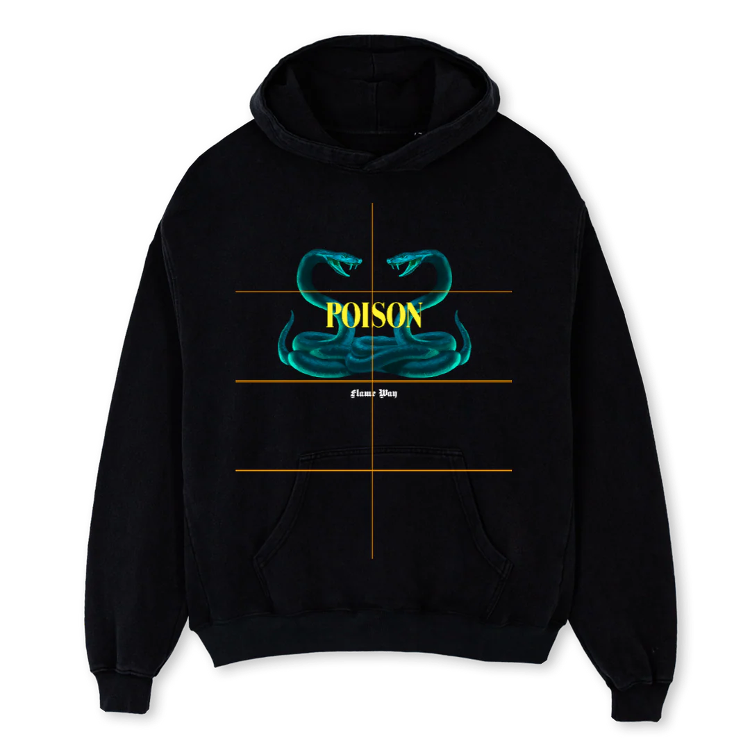FW BLACK SNAKES Black Oversized Hoodie.