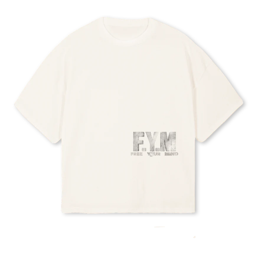FYM Vintage White Oversized Boxy Tee.