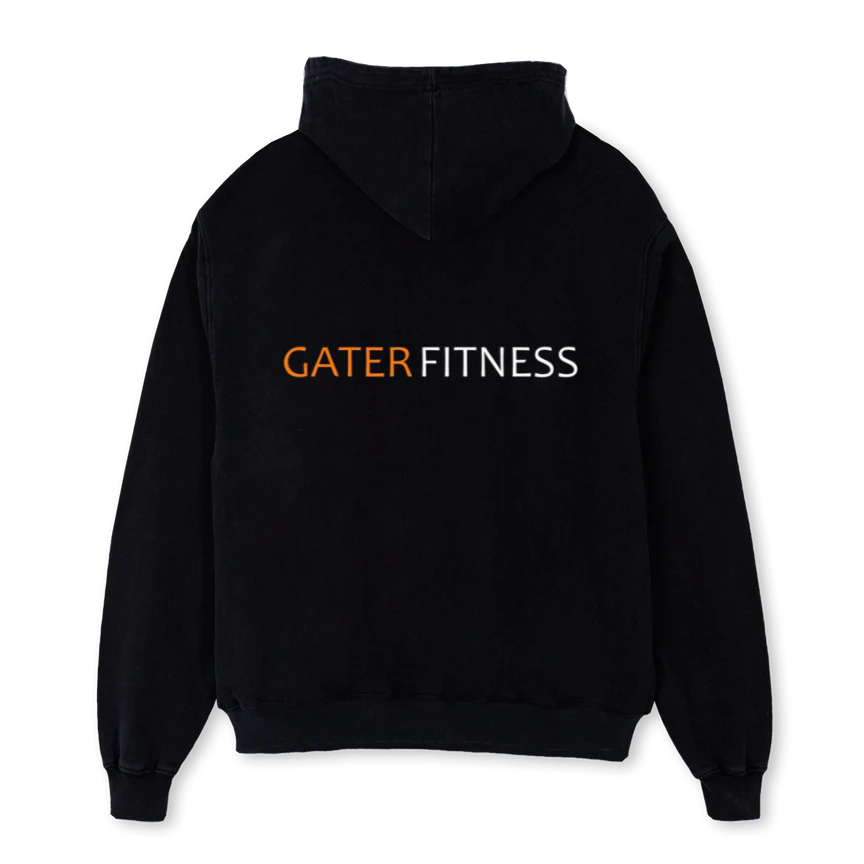 GATERFITNESS_ZH Black Oversized Zipped Hoodie. - Image 2