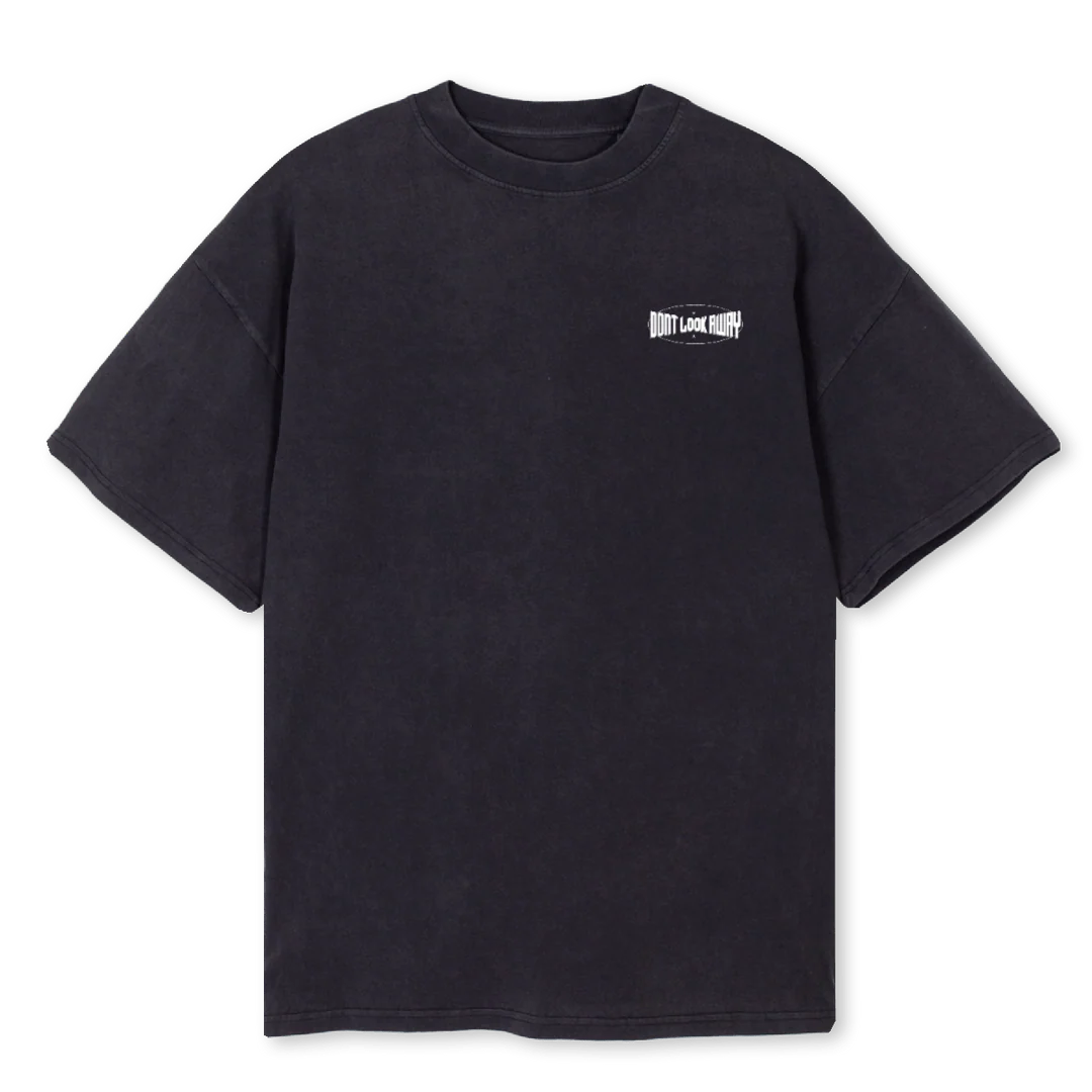 GAZABDOUBLEF Vintage Black Oversized Tee.