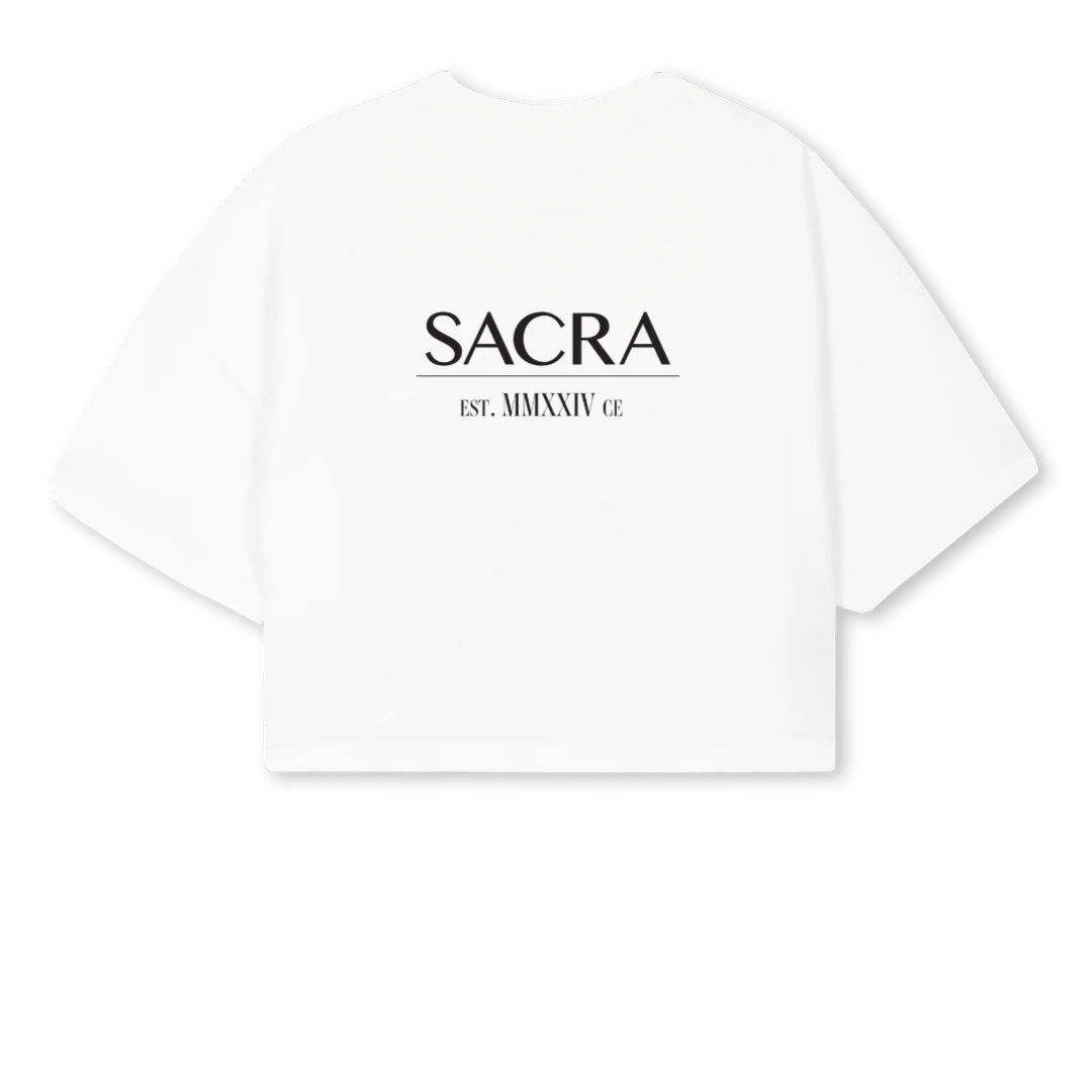 GB DEFWHITECROP White Cropped Oversized Tee. - Image 2