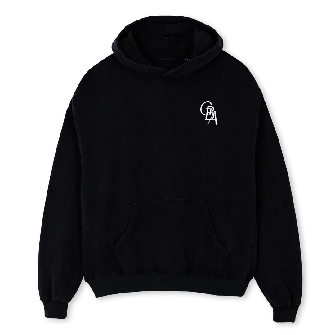 GBADROPONE Black Oversized Hoodie.