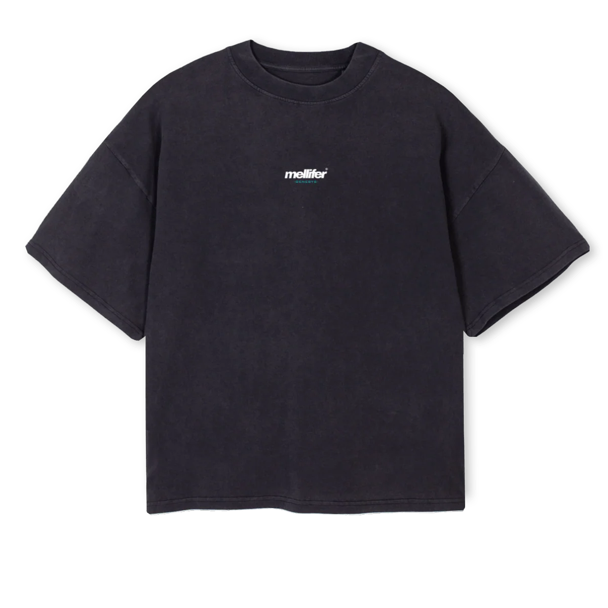 GENESYS UNO Vintage Black Oversized Boxy Tee.