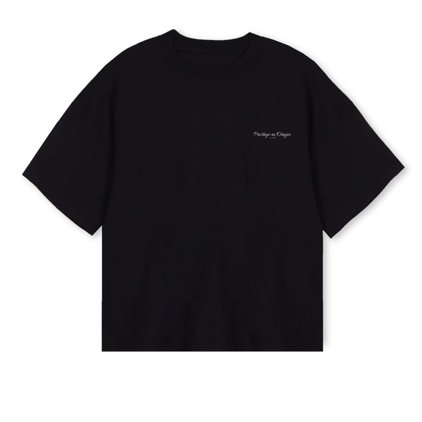 GENEVA Black Oversized Boxy Tee.