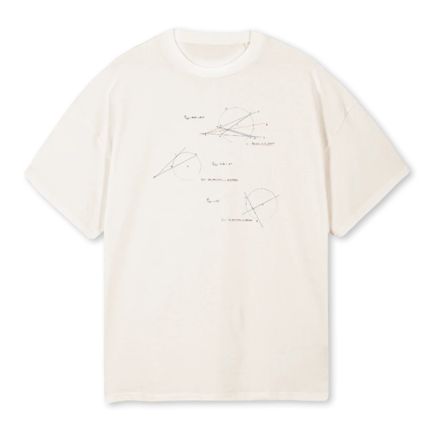 GEOMETRY NOTES Vintage White Oversized Tee.