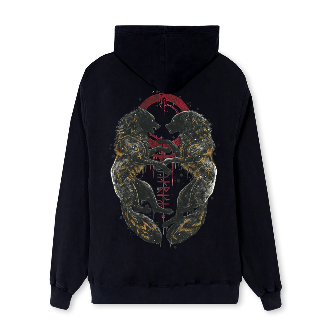 GERIFREKI Black Regular Hoodie.