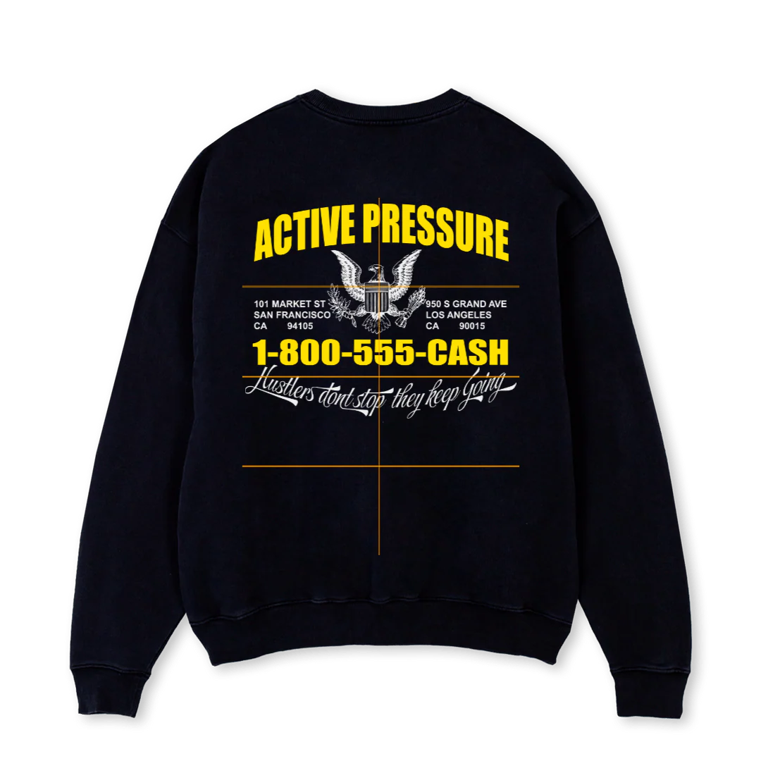 GETMONEYSWEAT Black Oversized Crewneck Sweater. - Image 2