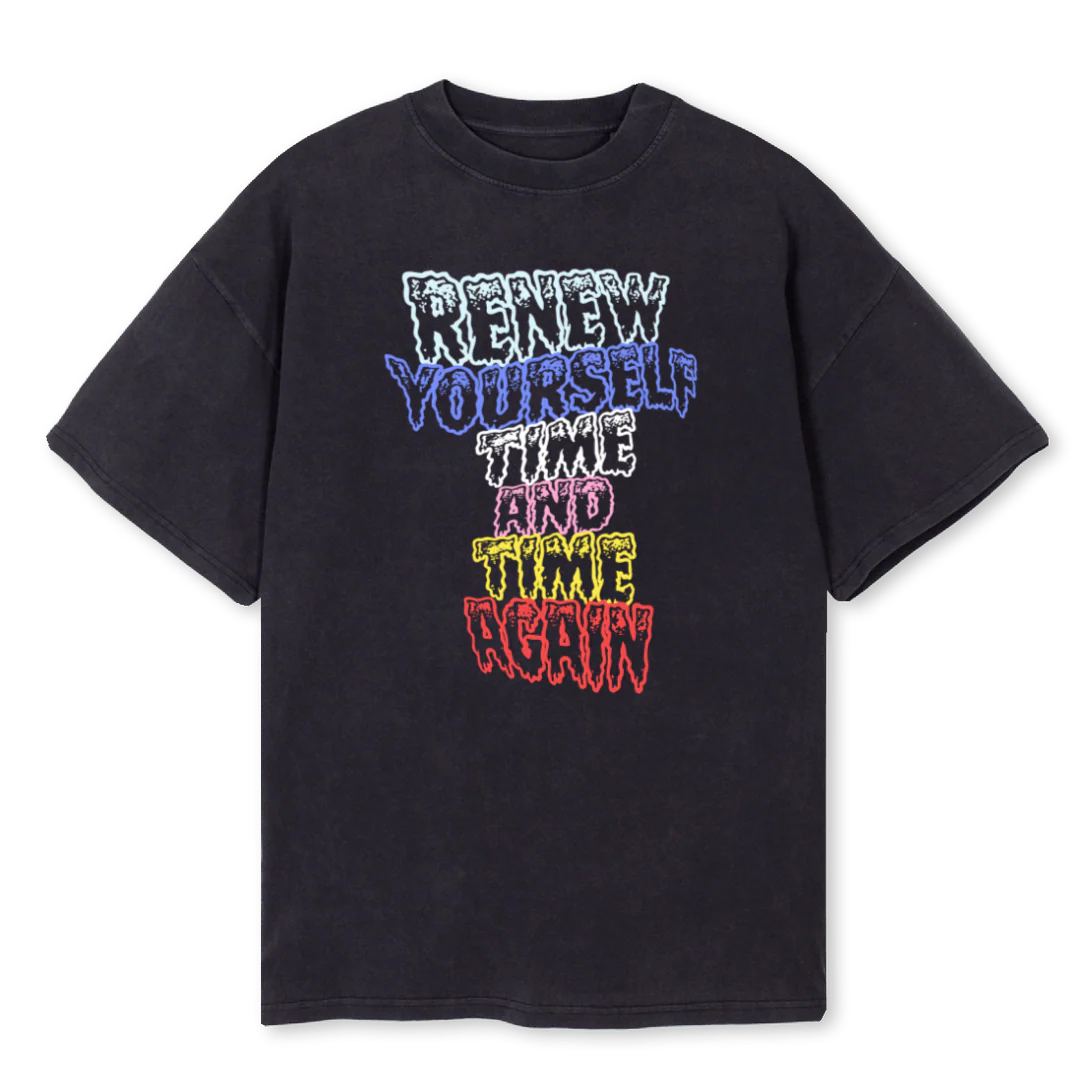 GFYRENEWAL Vintage Black Oversized Tee.