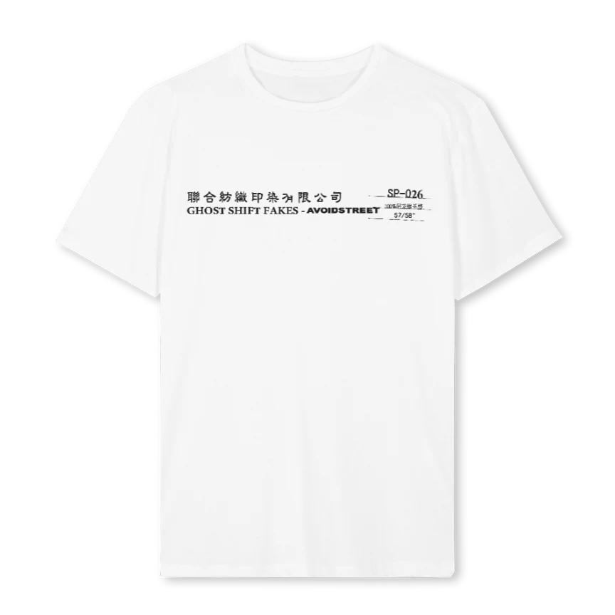 GHOSTSHIFTFAKES  White Regular Tee.