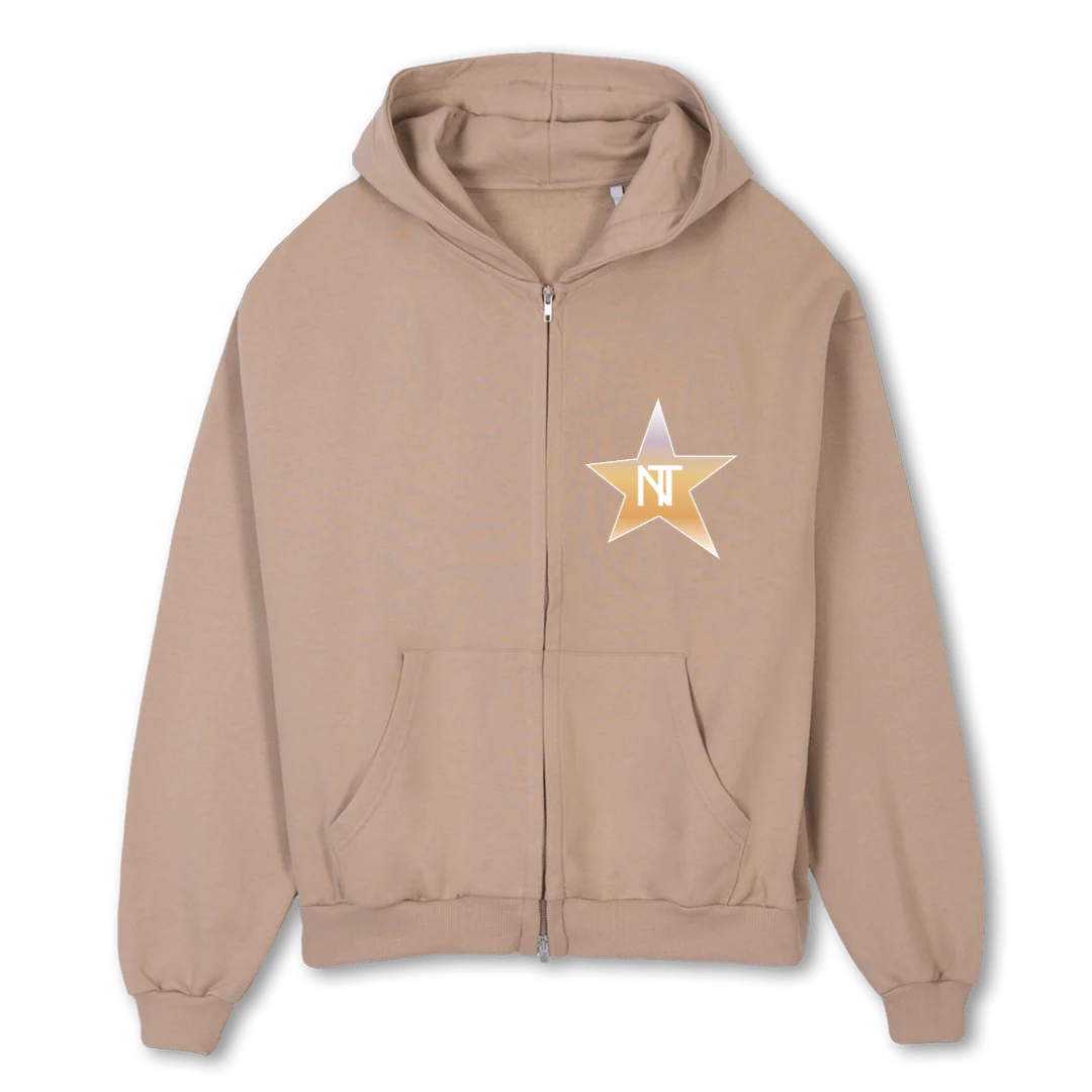 GILETETOILE Croissant Oversized Zipped Hoodie.