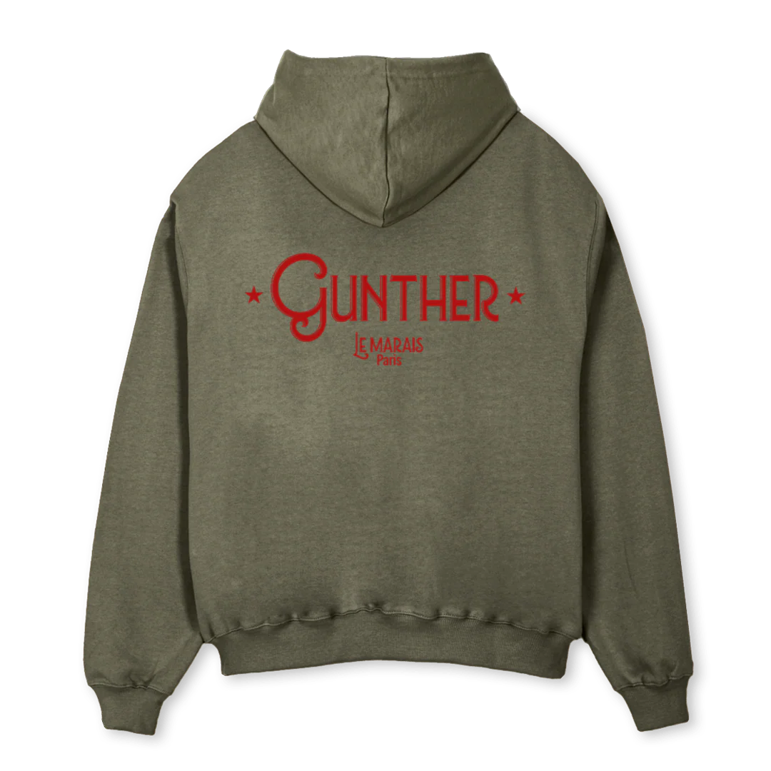 GILETNT Vintage Olive Oversized Zipped Hoodie. - Image 2