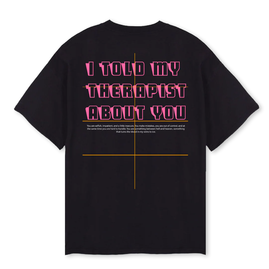 GINI LIEBT MICH Black Oversized Tee. - Image 2