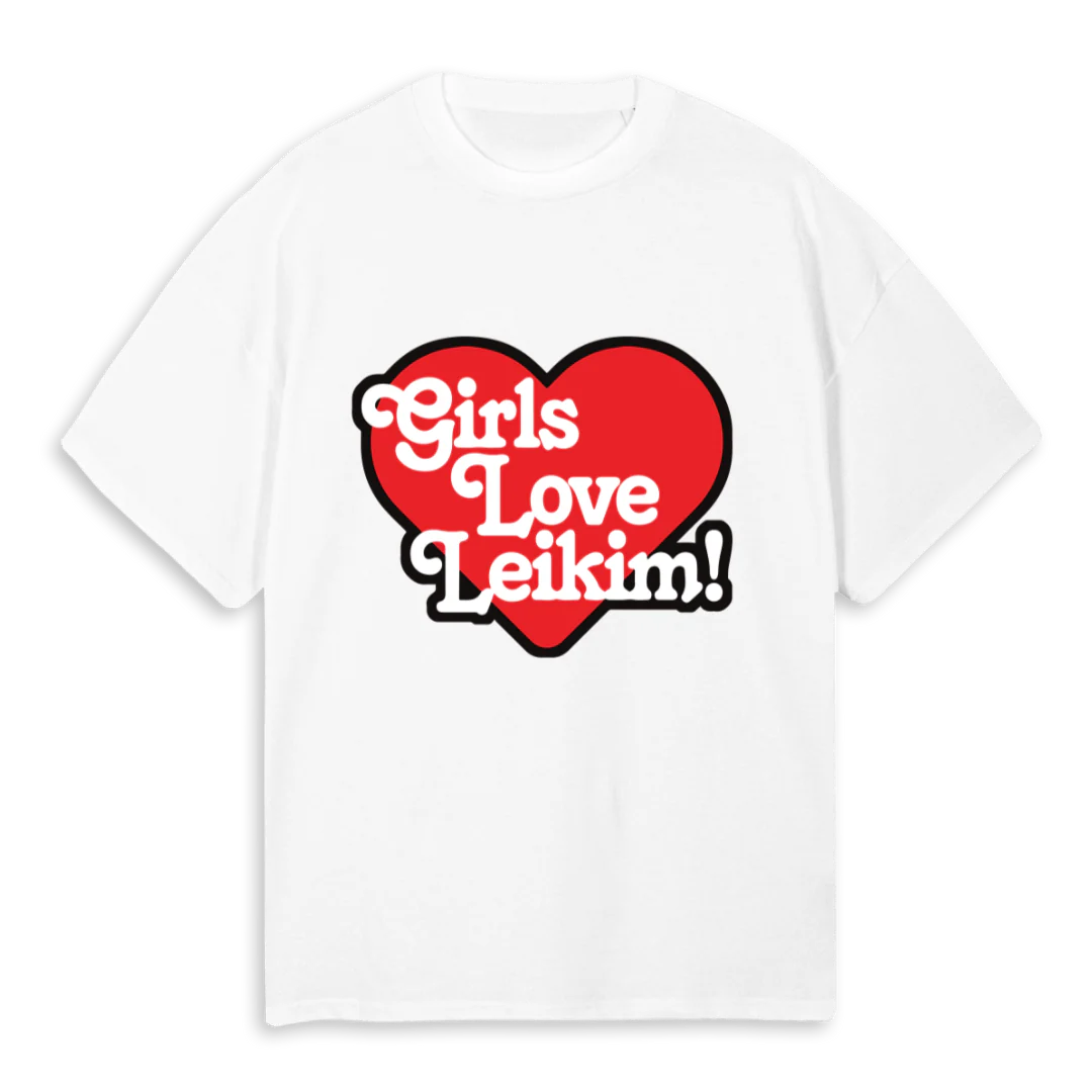 GIRLSLOVELEIKIM White Oversized Tee.