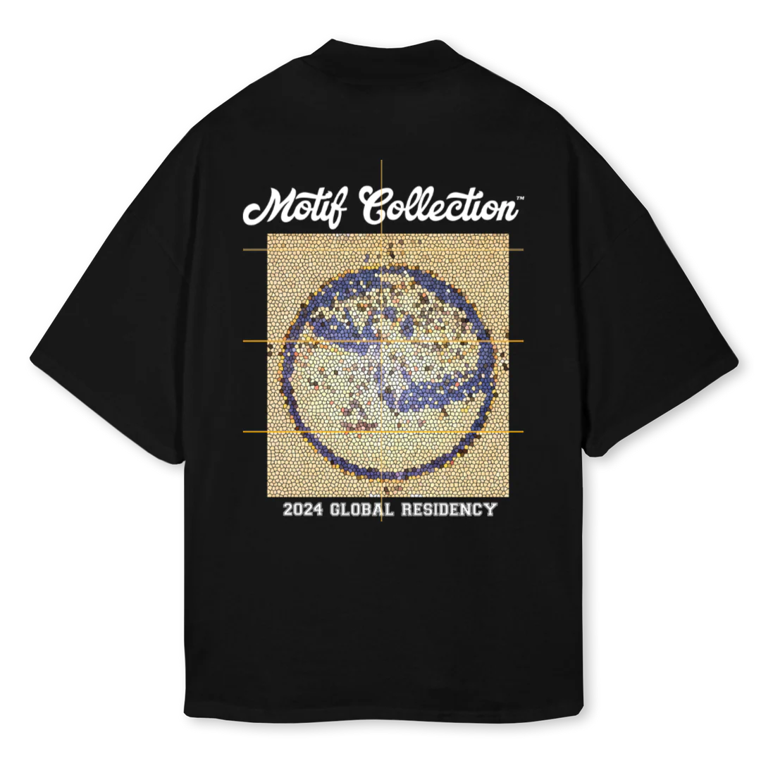GLOBAL Black Oversized Mock Neck Tee. - Image 2
