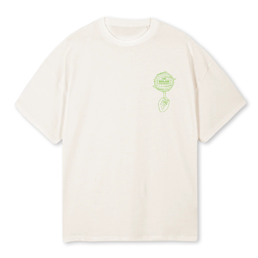 GLOBEE  Vintage White Oversized Tee.