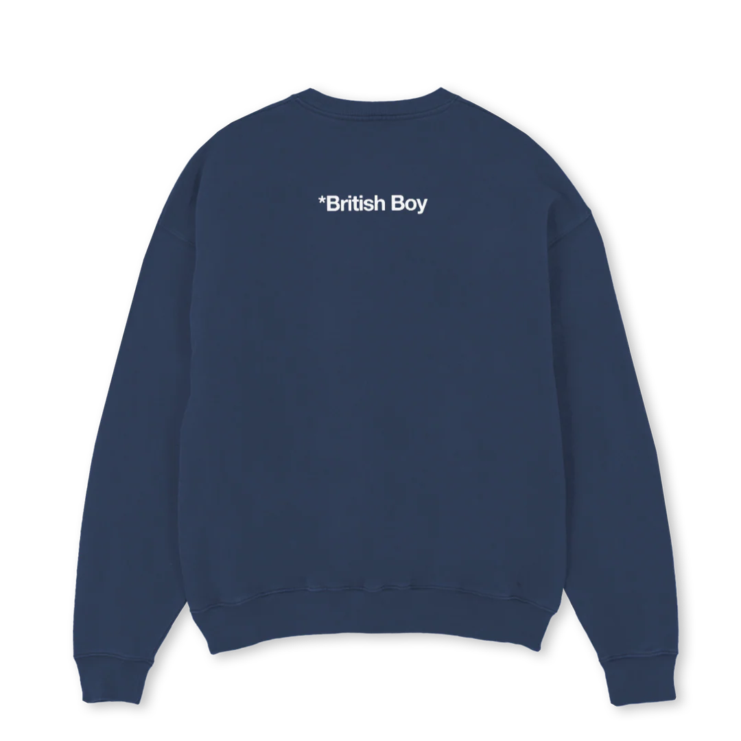 GLORYHOLESWEATNAVY Navy Blue Oversized Crewneck Sweater. - Image 2