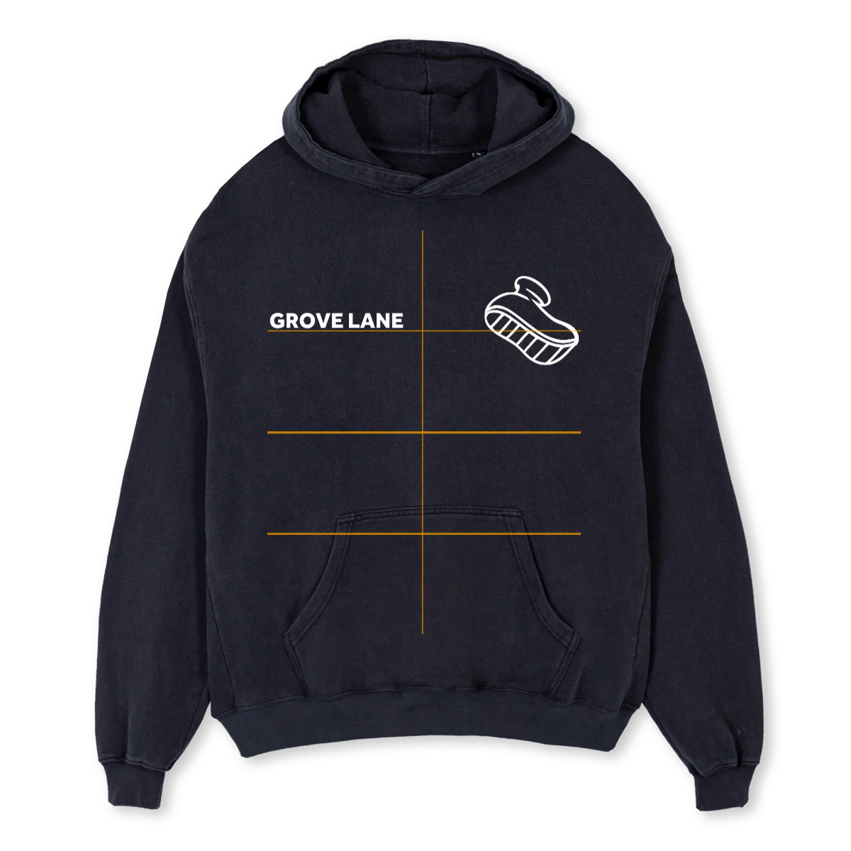 GLRC CLUB PULLOVER  Vintage Black Oversized Hoodie.