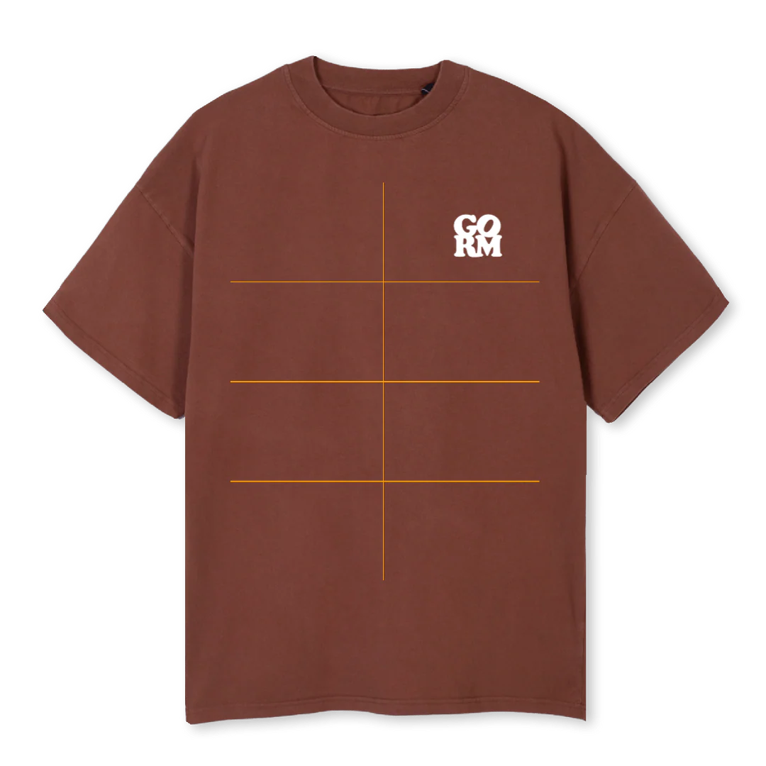 GMLOVE Vintage Brown Oversized Tee.