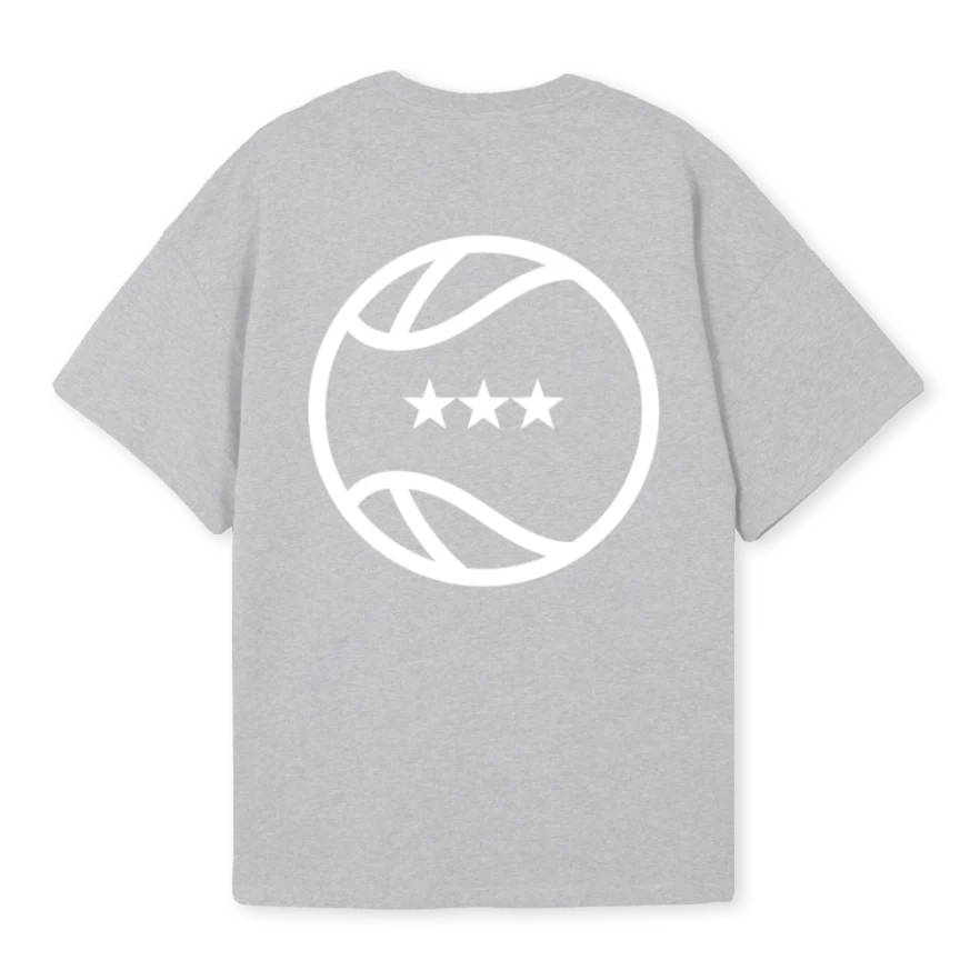 GMNBALL_1 Light Grey Marl Oversized Tee. - Image 2