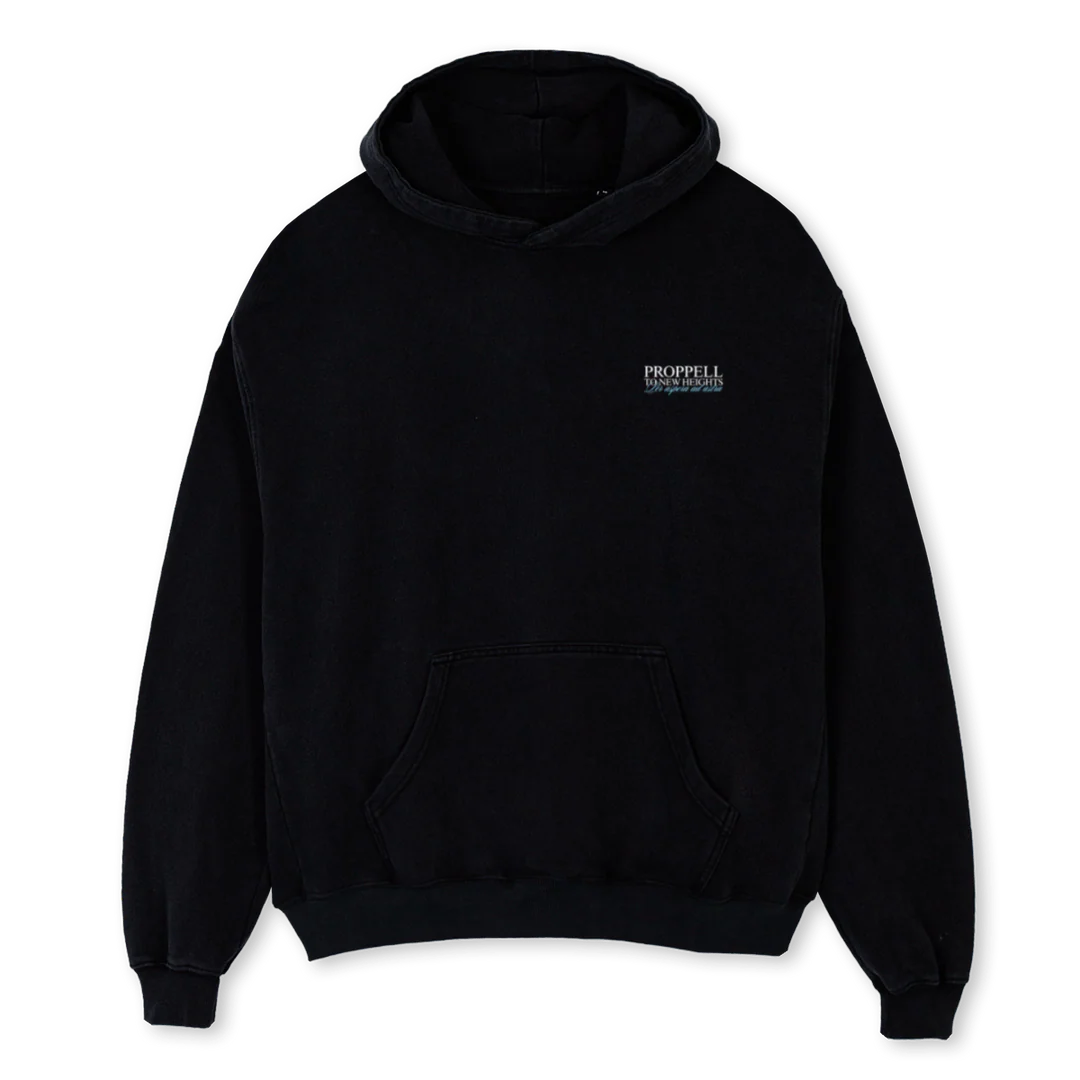 GOD OF SKIES  Black Oversized Hoodie.