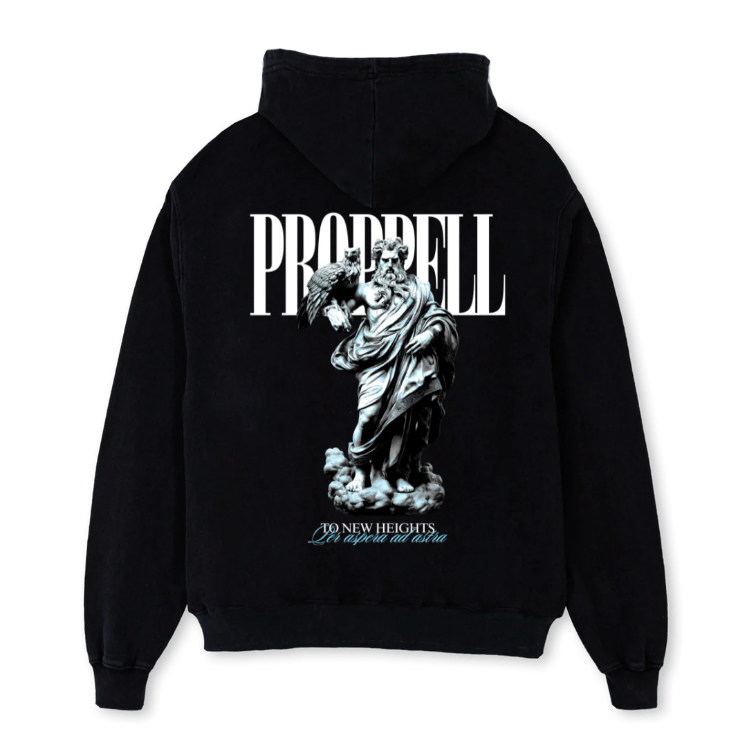 GOD OF SKIES Black Oversized Hoodie. - Image 2